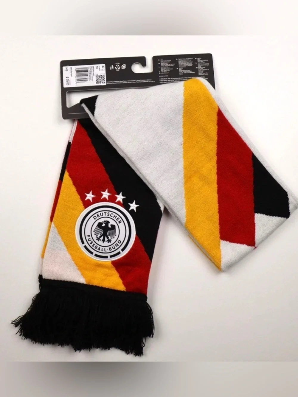 Adidas DFB Germany 2026 Soccer Scarf World Cup 26 KC6688 white black red yellow